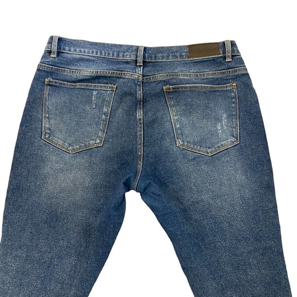 Arne womens Ankle Skinny Jeans Denim Stretch Mid Rise Pockets Pockets Blue 34 - Picture 3 of 8